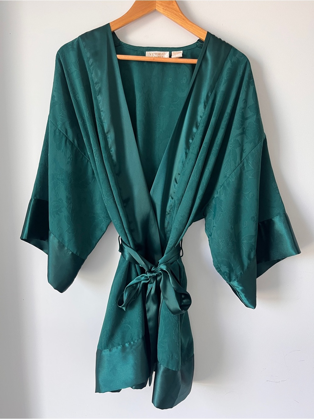 Victoria’s Secret Deep Teal Satin Kimono Robe | Gold Label